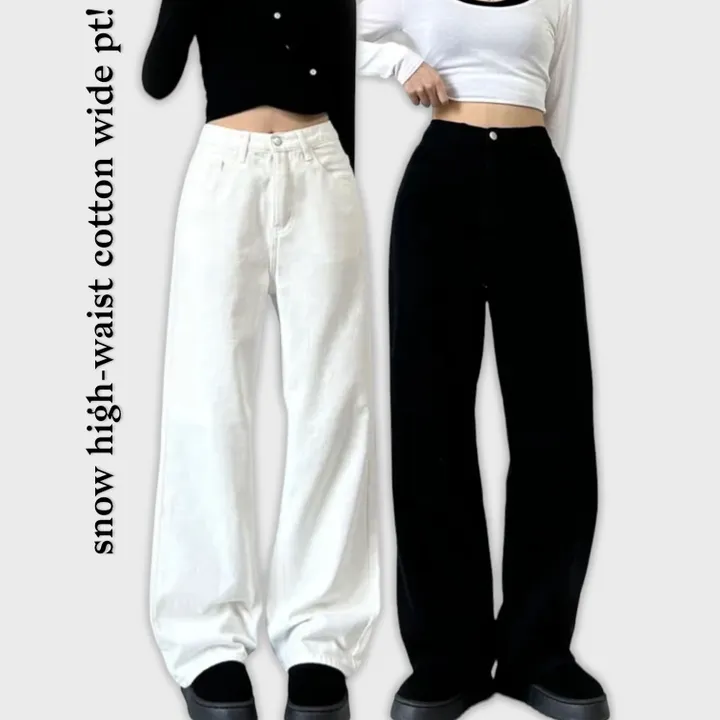 [숏,기본,롱][S~2XL] snow high-waist cotton wide pt! 5col