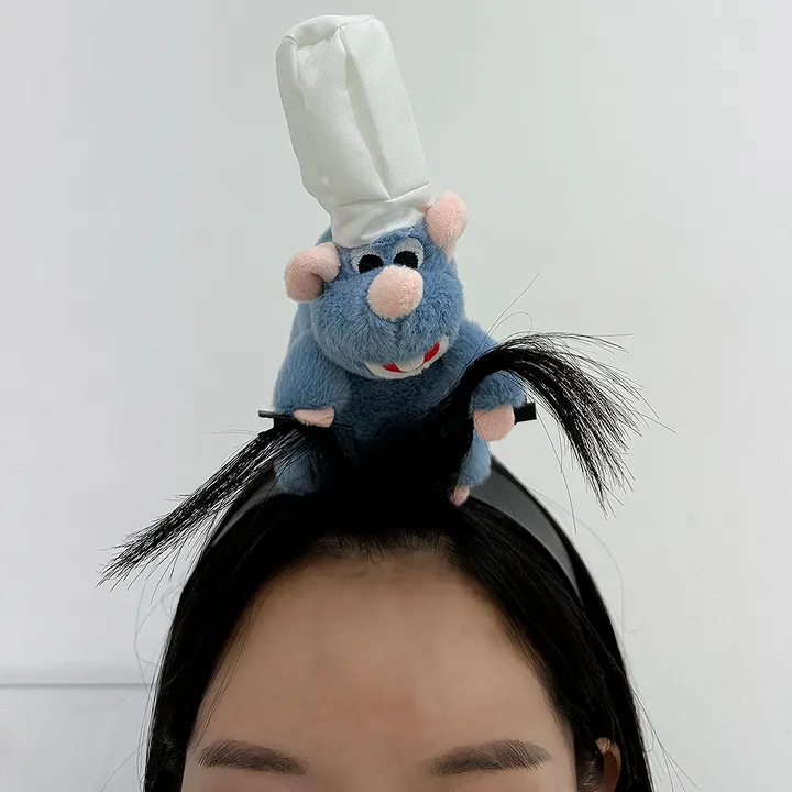 🐭인싸/캐릭터/요리사🐭 쿠킹스집게머리띠 귀여운 캐릭터 헤어밴드 쥐돌이 요리사 친구 생일 선물 쓸모없는선물 우정템 파티 릴스 숏츠 틱톡 인형 햄스터 집게핀 헤어핀 놀이공원