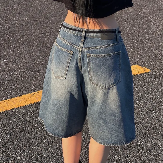 당일발송🔥핏보장 - 빈티지 캐주얼 데님 5부바지 - 버뮤다팬츠