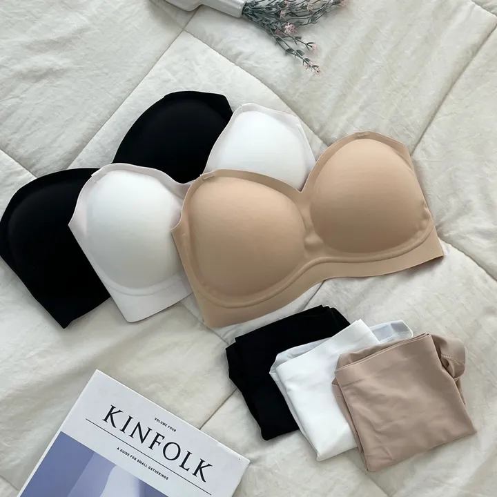 ✨흘러내림X✨볼륨조절✨후크,투명끈 증정✨더뉴오프숄더브라 - 노와이어브라 여름속옷 브라탑 심리스속옷세트 심리스브라 데일리 뽕브라 탱크탑 튜브탑