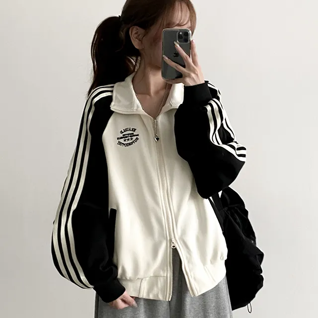 💕주문폭주/블록코어/2color💕 봄신상 봄아우터 학생 데일리 캐주얼 트랙 배색 집업 캠퍼스 수학여행 개강룩