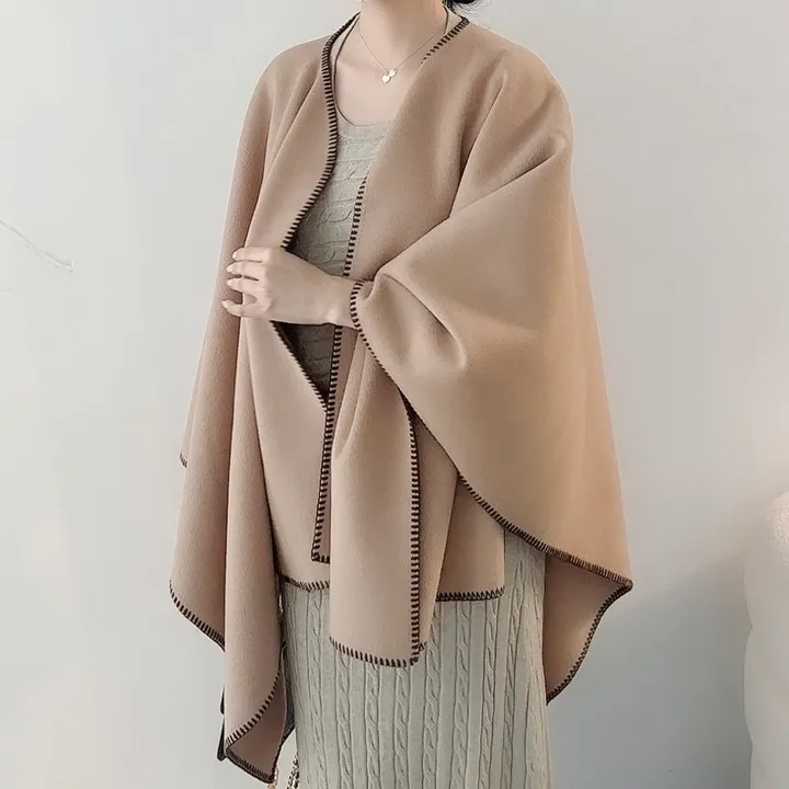 유어룸 르와 숄 케이프 판쵸 울 코트