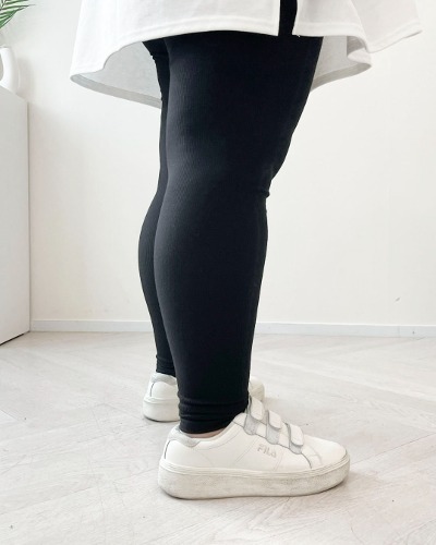 도톰추가(2size/66-110) 재그 쫀쫀한 골지 레깅스 빅사이즈 레이어드 하의38까지