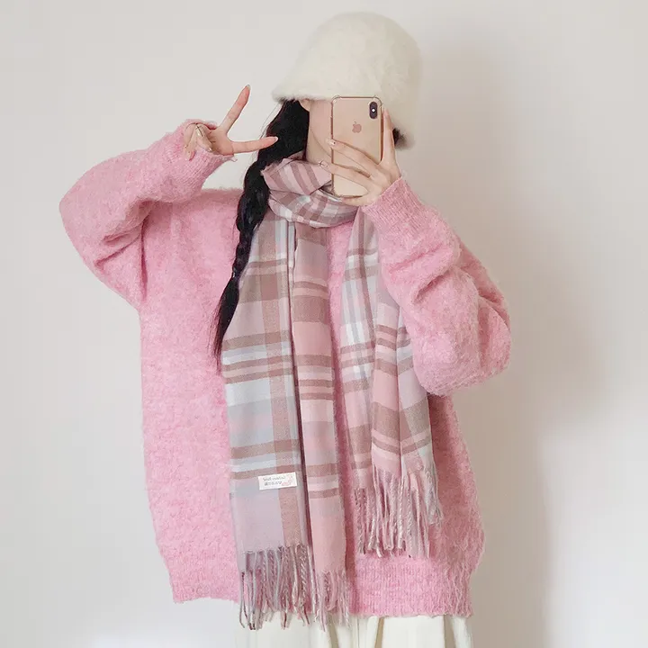 [체크패턴💕] 클래식체크 커플 롱 소프트 파스텔 머플러 목도리 여자목도리 남자목도리 겨울 겨울목도리 체크목도리