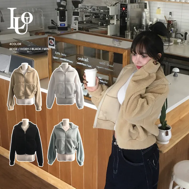 [핏,퀄보장👍/털빠짐X] 후리스 몽글 폭닥 밍크 투웨이 데일리 카라 하이넥 크롭 양털 집업