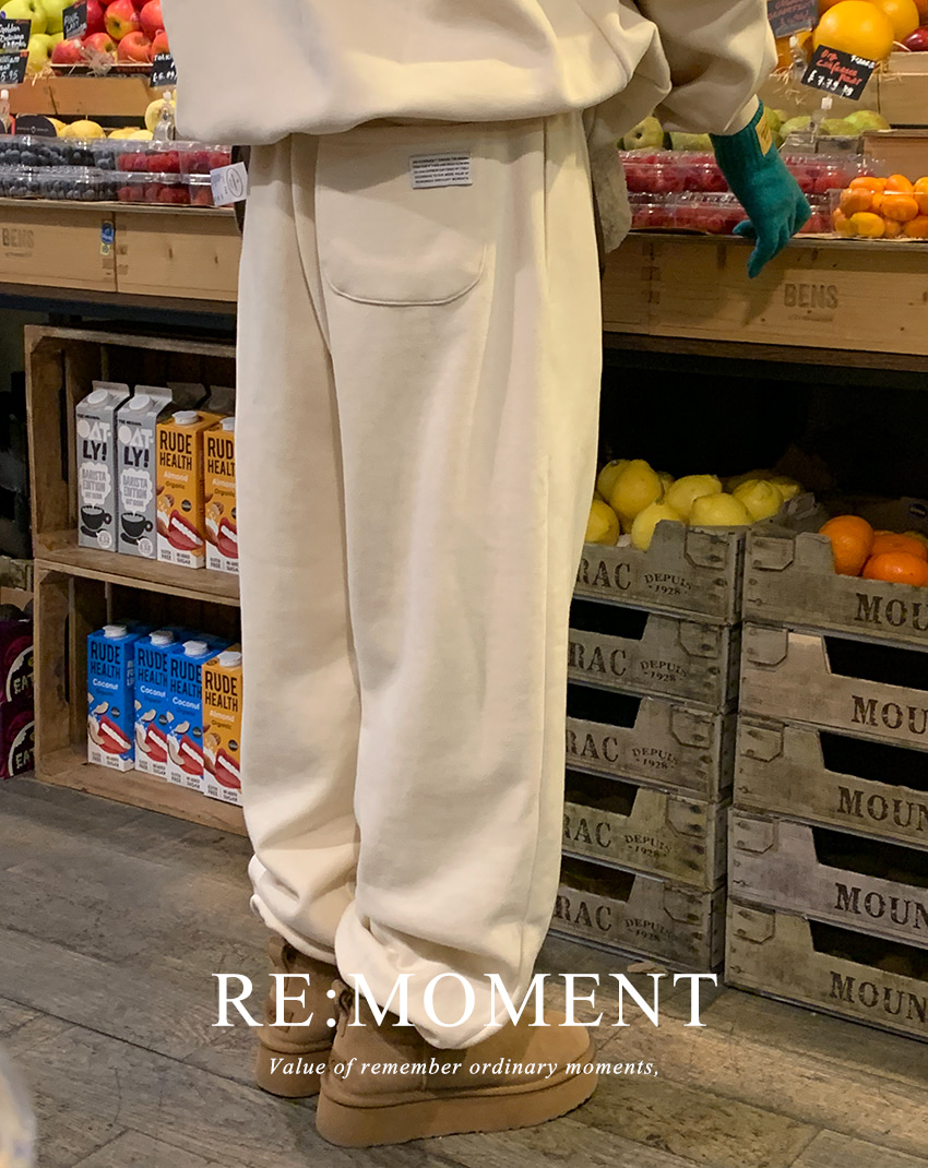 (1000장 돌파!)[👍데일리템/RE:MOMENT/노기모버전추가/크림(기모),그레이(기모) 제외 당일발송] made. 레터 양기모 조거 팬츠 3color!