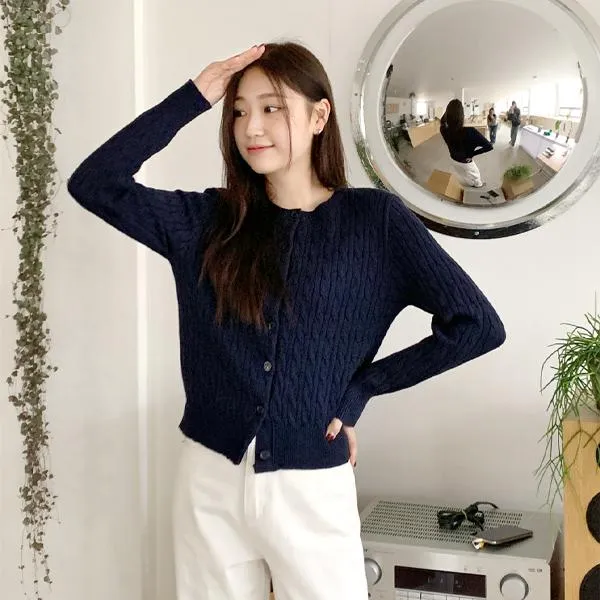 [정사이즈핏/간절기필수-!]클래식꽈니트가디건