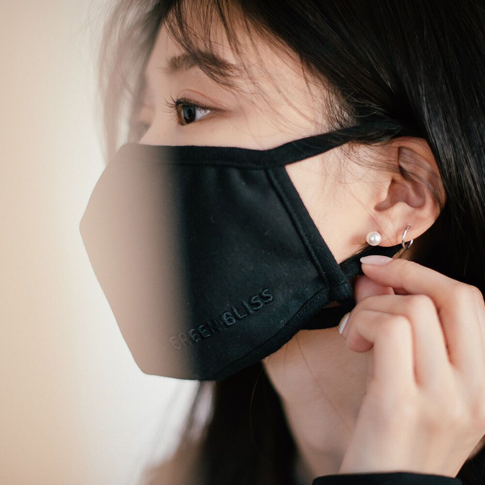 [Organic mask] Black (Adult large) 블랙 오가닉 코튼 마스크
