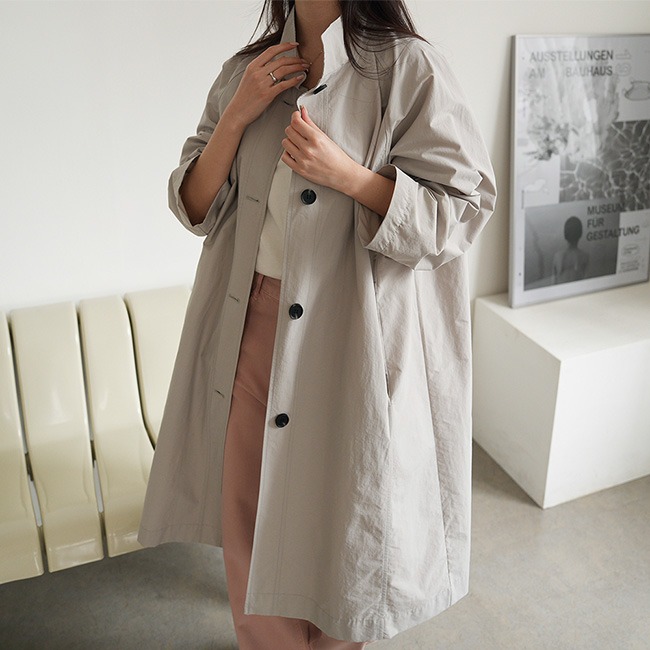[MD추천/인기상품]바스락 하이넥 A라인 바바리 [44~77 사이즈]