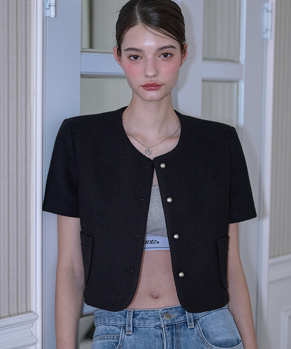 Half Sleeve Tweed Jacket