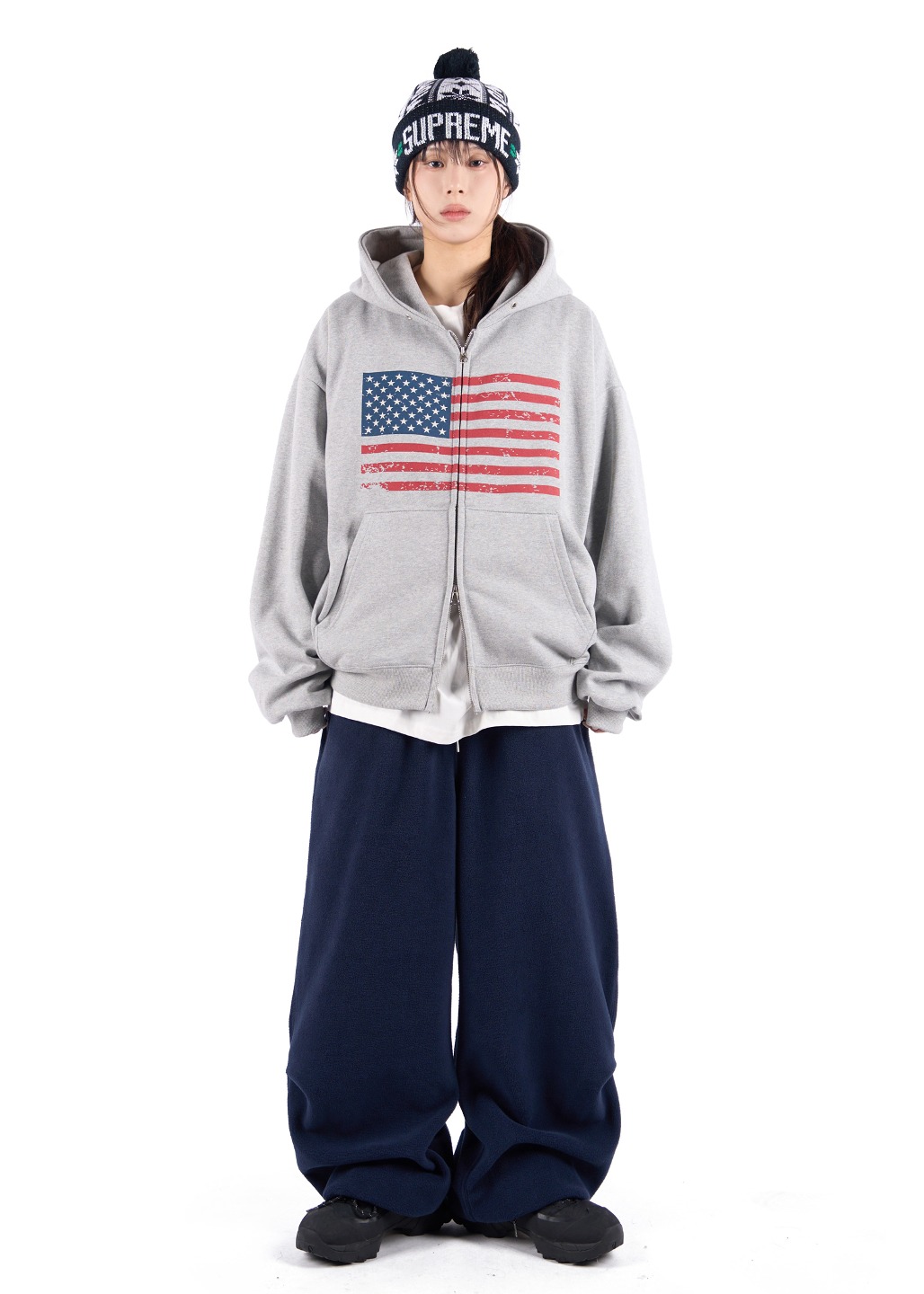 SOFT KNEE TUCK FLEECE PANTS