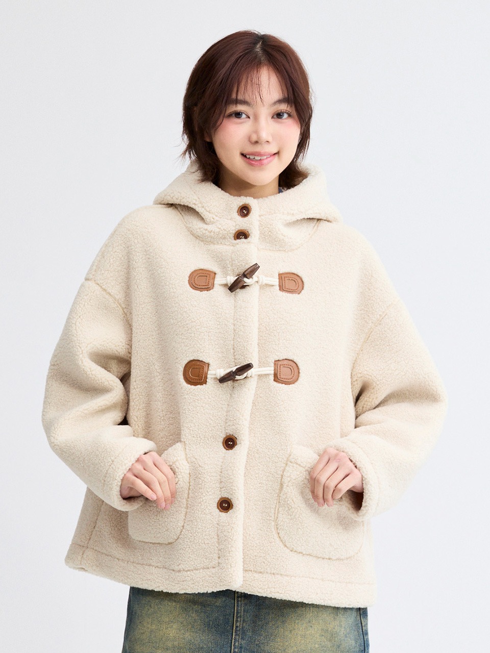 Button Fleece Duffle Coat