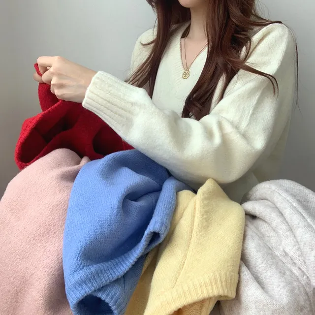 [ 무조건 소장 추천! 인기만점 ] 데일리 루즈핏 V넥 니트
