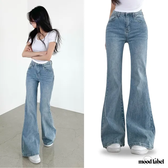 [2단기장] 하이웨스트 스티치 부츠컷 데님 팬츠