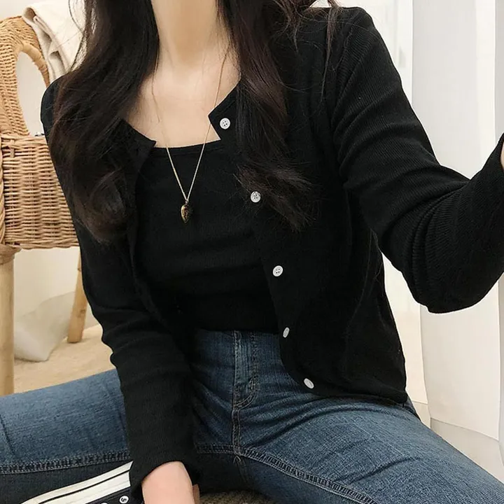 [당일출고/나시세트] 여리핏 골지 나시 가디건set 5color