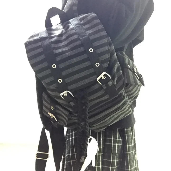 [고퀄/New bag🎒]스트라이프 단가라 플랫 보부상 백팩