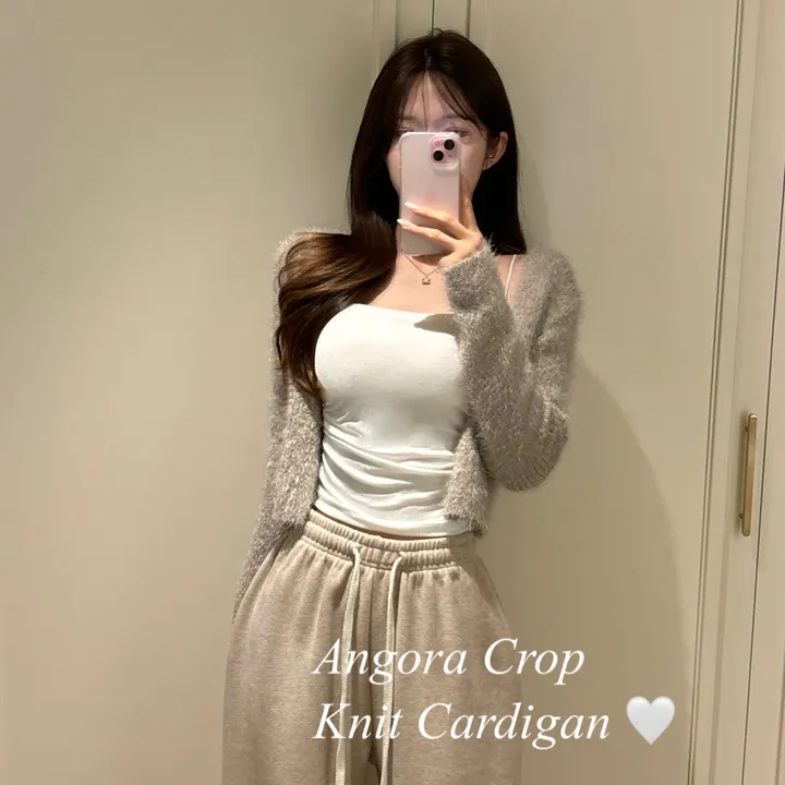 [청순여리/쓱걸치는🩷] 뽀송 앙고라 크롭 니트 가디건 겨울신상 봄가디건 (5color)