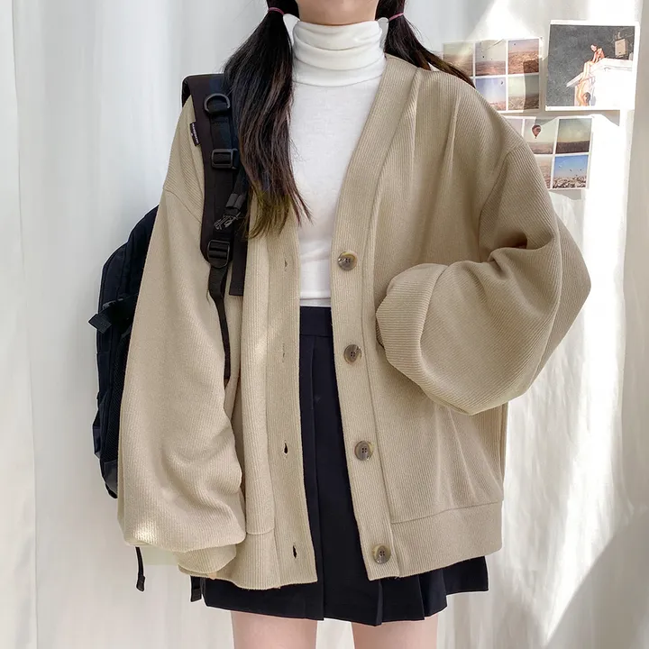 단독제작국산🧡5만장돌파🧡 예쁜오버핏 니트가디건 국산- 5 color 벌룬핏 데일리 일상 데이트 학원룩 등교룩 휘뚜루마뚜루 당일 가디건 오버핏 교복 빅 사이즈