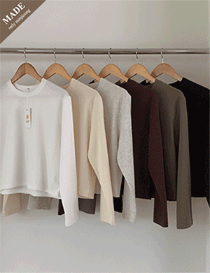 [♥new컬러추가♥]MADE 긴팔 탄탄 세미크롭 티셔츠 (8color)