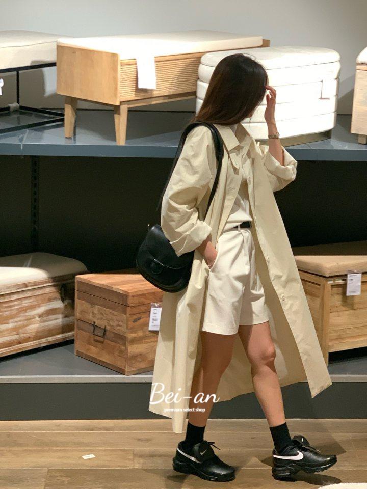 버베인 로하 롱 트렌치 코트 코튼 카라 오버핏 봄 ct