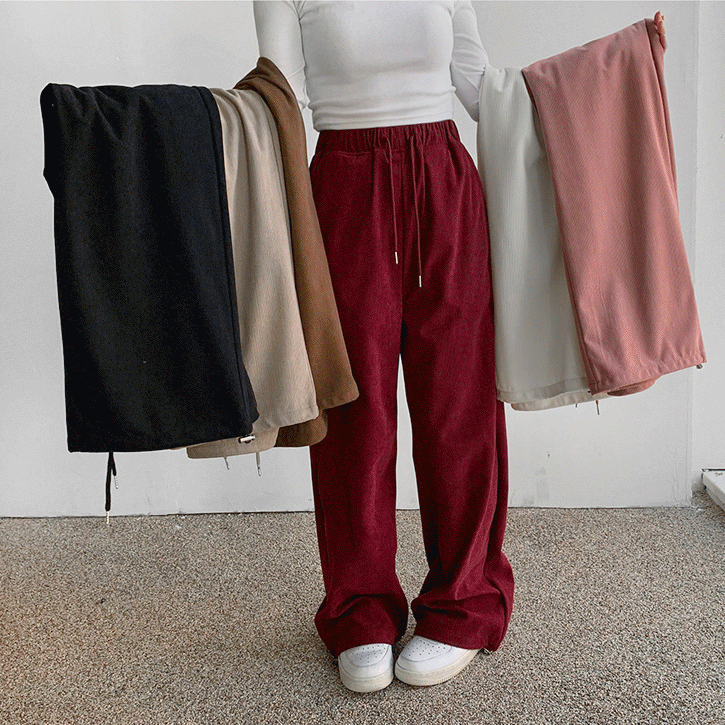 [6컬러/S-2XL/밑단투웨이]데일리골덴4 밴딩투웨이일자팬츠