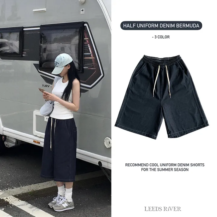 [*극찬핏]하프 생지 버뮤다 pt : half bermuda pants - 3 color