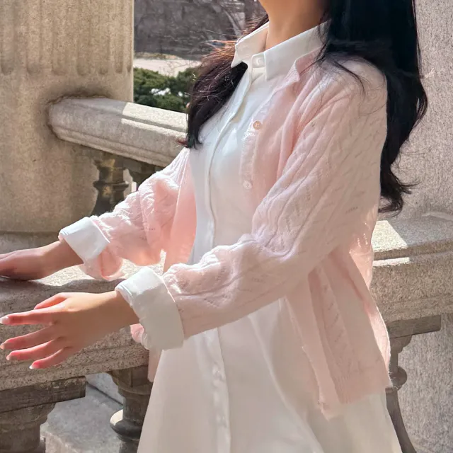[여리핏/🌸벚꽃룩] 딸기우유 퐁당 색감 가디건 바나나우유색감 노랑 모헤어 아일렛 가디건 반시스루 루즈핏가디건