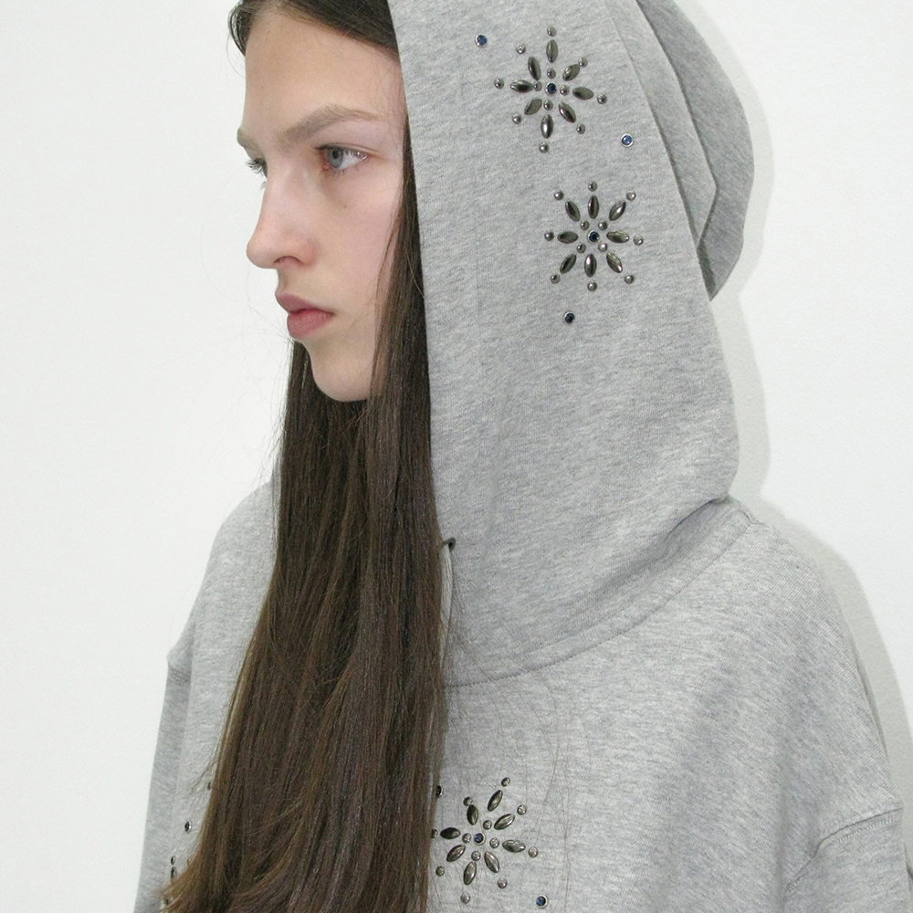 WESTERN GEMSTONE HOODIE ZIP-UP_MELANGE