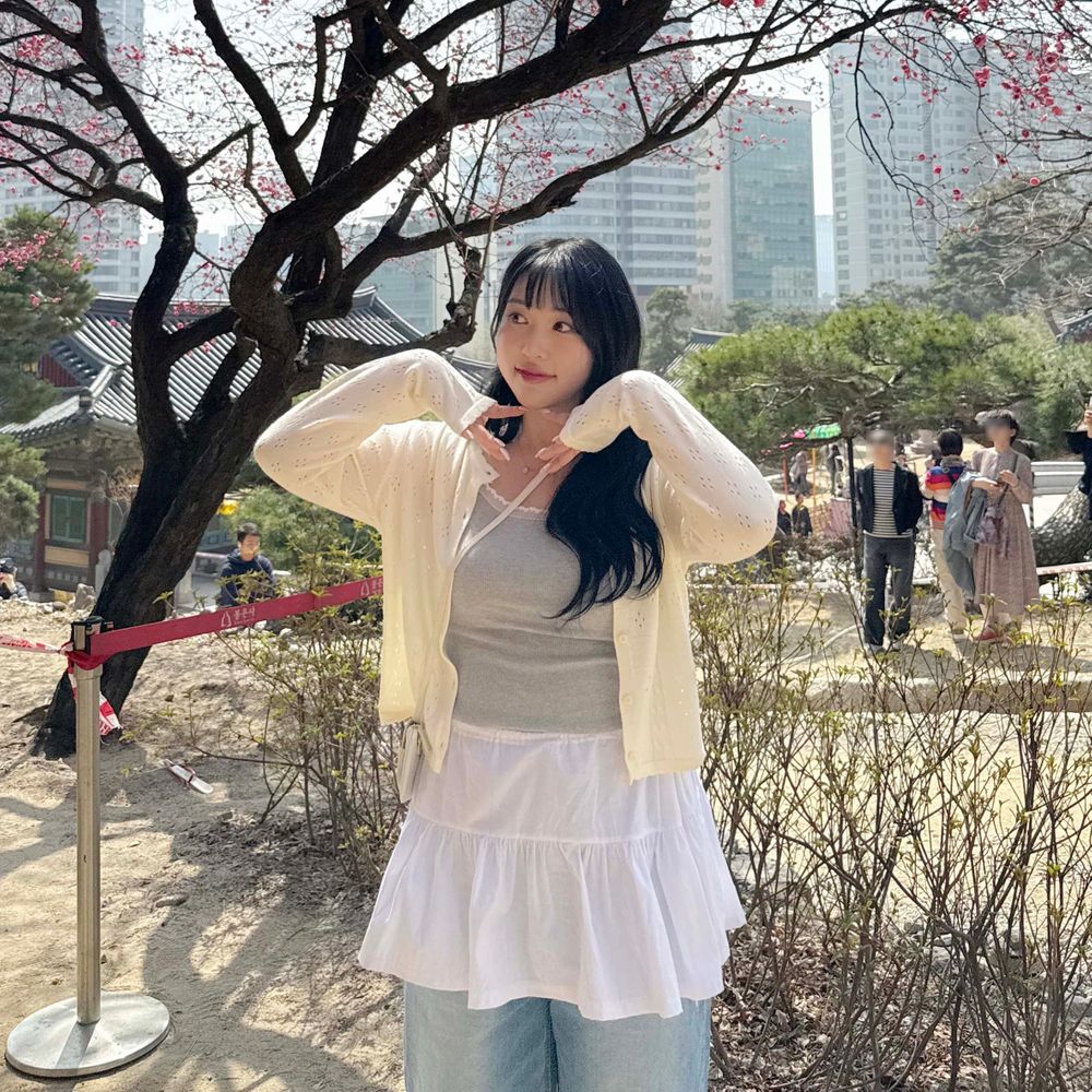 [왕강추] 니드미 레이어드랩스커트 빅사이즈 레이어드스커트 캉캉치마 화이트스커트 플레어스커트 밴딩스커트 벚꽃룩
