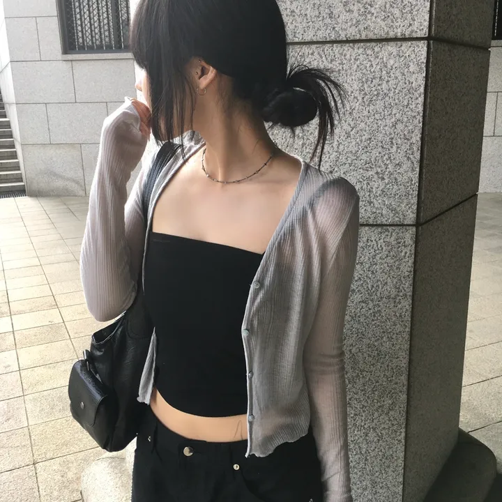 [햇빛가림용🌞💛] 클로버 썸머 후들 시스루 가디건 (6color)