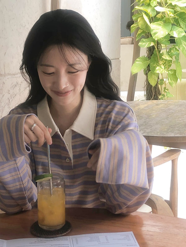 [문의폭주!] #SLOWMADE. 럭비 스트라이프 피케티셔츠 - 3 color