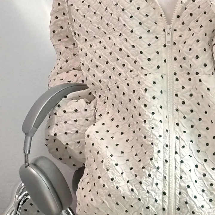 💝인기아우터💝주문폭주[봄아우터] 엔티JP 엠보 도트 후드 집업 /떙땡이/바람막이/봄/여름/아우터/얇은집업 - 2color