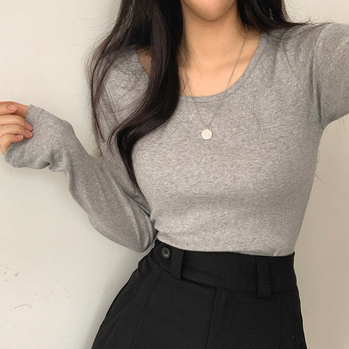 [기본템/이너티추천] 마렛 유넥 라운드 긴팔 티셔츠 (12color)