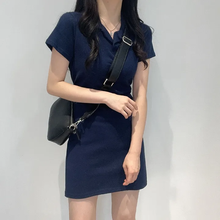 [허리라인쏙잡아줘요] 날씬핏 피케이 카라 미니원피스(7col)