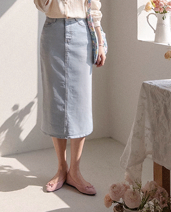 [인기 데님스커트!! 연청컬러 추가][편한스판][LABEL] 미리봄 밴딩 데님스커트[size:S,M,L]