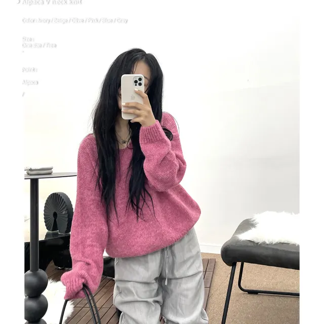 6color/당일출고/최다판매/Alpaca V neck knit
