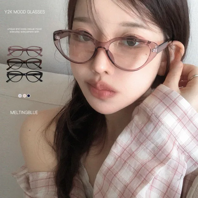 [얼굴소멸핏!] 모어 캣아이 안경 레트로 빈티지 Y2K 긱시크 모리걸 뿔테안경 패션안경
