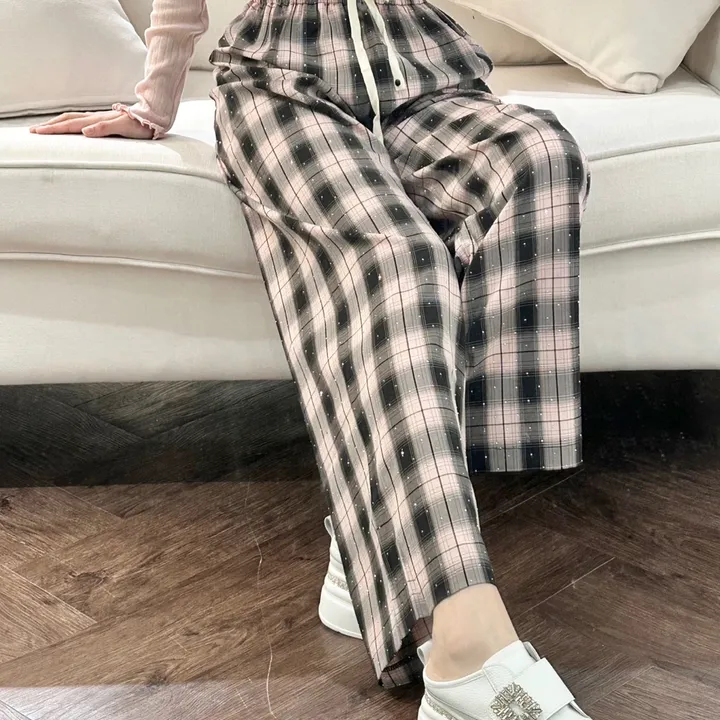[구김없는재질❤️]블링 보석 와이드 데일리 팬츠