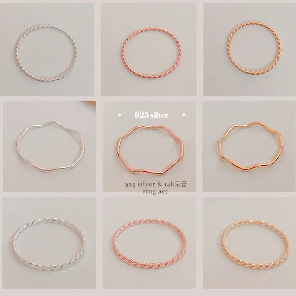 [Fullmoon] 925silver +14K도금 은실반지 7호부터 21호까지