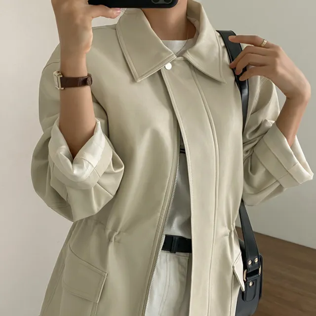 스트링빅카라레더자켓