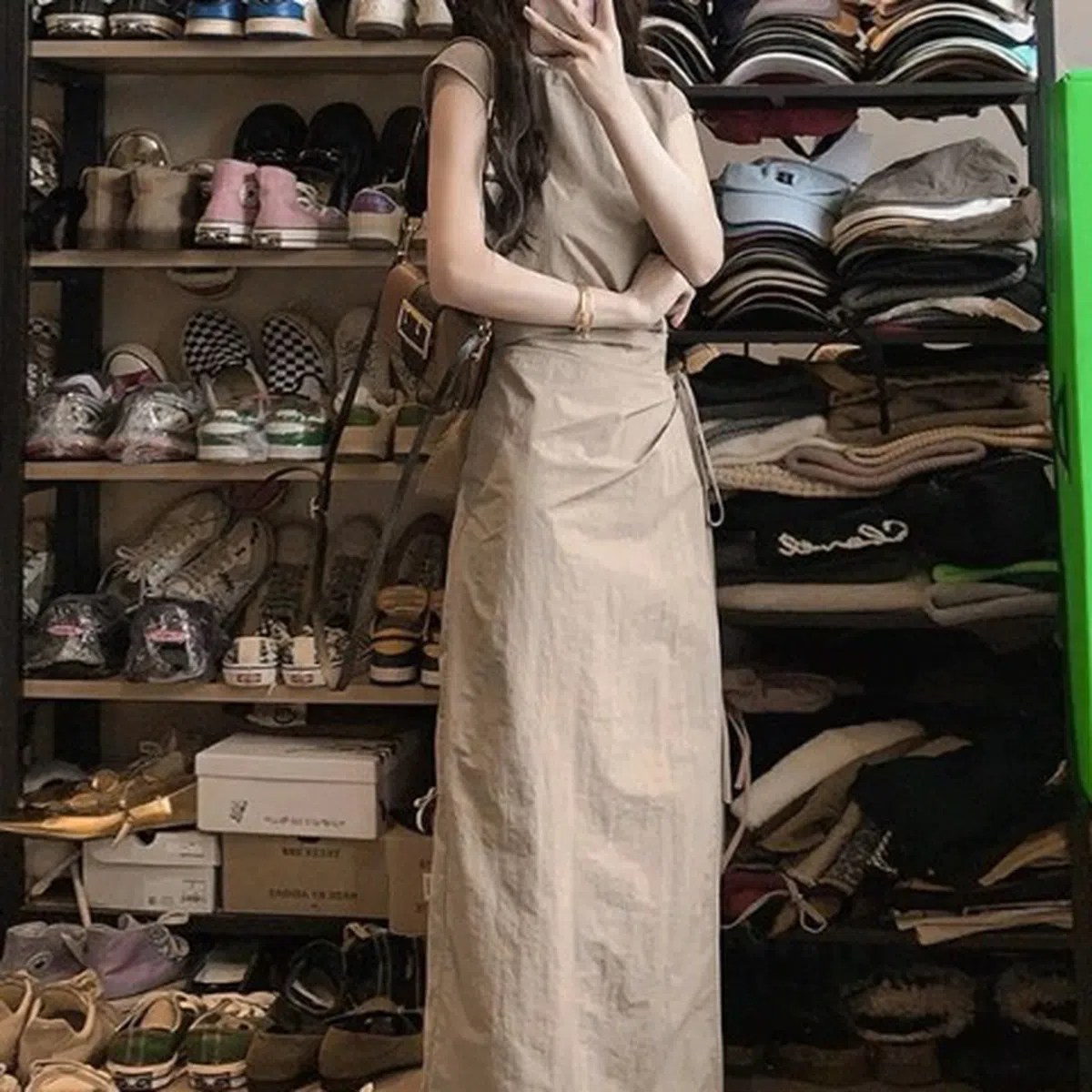 여름반팔 롱스커트 페미닌무드 베글렛투피스